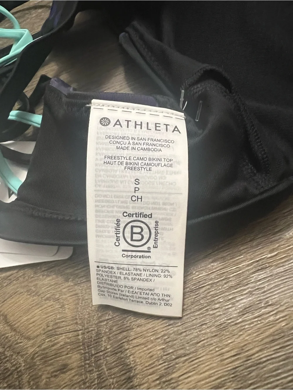 NEW Athleta Freestyle Camo Bikini Top Blue Size Small NWT Pool Swim Vacation